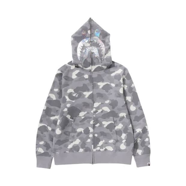 베이프시티 카모 샤크 풀 후드집업 L