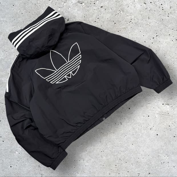 [M] 아디다스 후드 바람막이 블랙 트레포일 B725