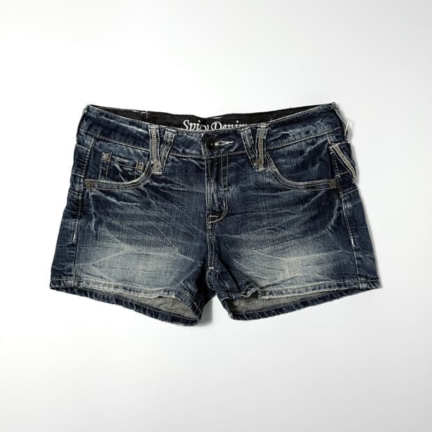 빈티지 Spicy Denim 로우라이즈 워싱 갸루 숏 팬츠