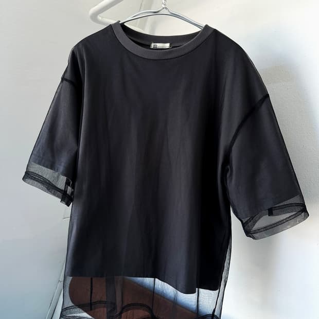 See-through layer design sheer top