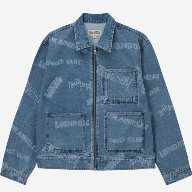 스투시 월드와이드 워크자켓 블루