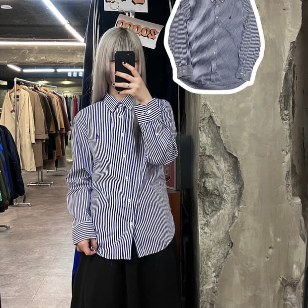 빈폴 스트라이프 셔츠 블루 100   #csz3454