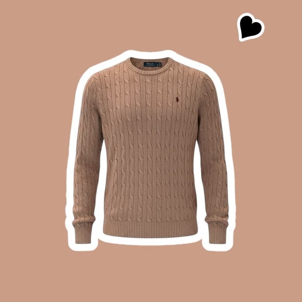 신형 폴로 랄프로렌 카멜 꽈배기 니트