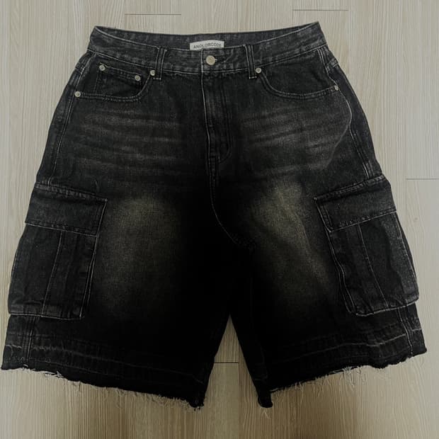 후디진호 어널러코드 브리즈 카고 하프데님팬츠 블랙진 M