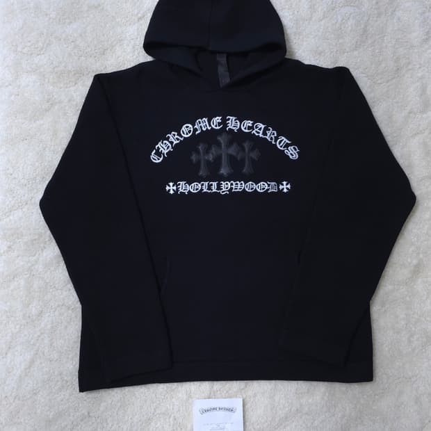 [L] 크롬하츠 세메터리 헐리우드 캐시미어 후드 블랙