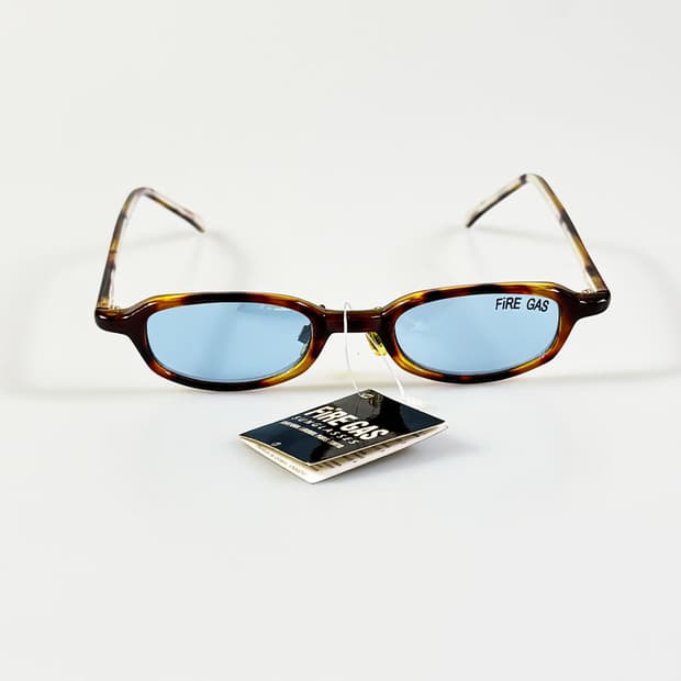 90s FIRE GAS 토터스쉘 뿔테 스퀘어 틴트 빈티지 선글라스