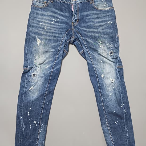 [36] 디스퀘어드2 멀티페인팅 타이디바이커진 청바지