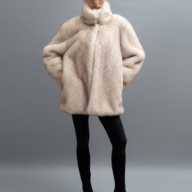 더포르타 SOFT FUR JACKET, IVORY