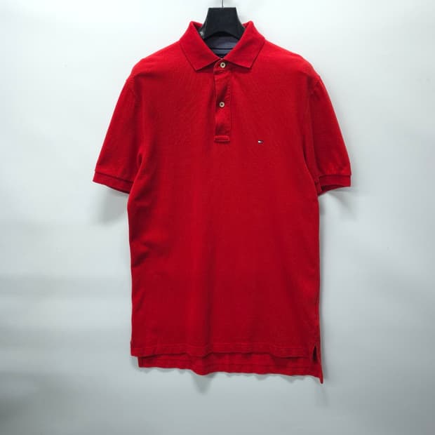 타미힐피거 남성 클래식핏 반팔 카라티 레드 (100)