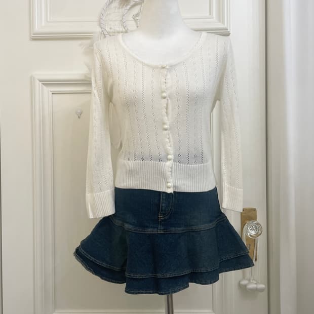 INGNI white crochet basic cardigan