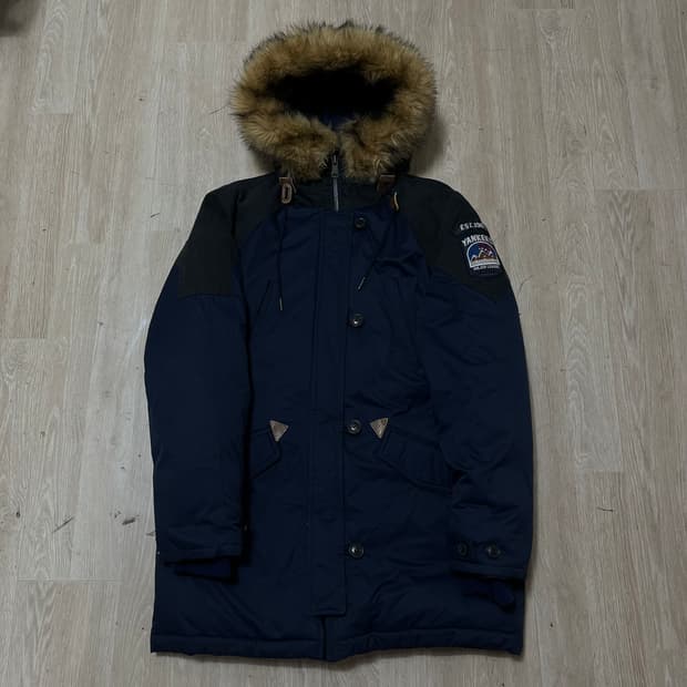 MLB 여성 구스다운 와펜 퍼후드 야상 패딩 XS/85