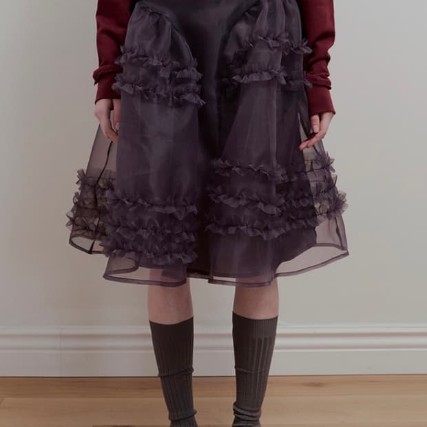 aopt organza frill layered skirt