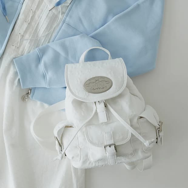 라츠유 Nostalgia chubby Backpack white