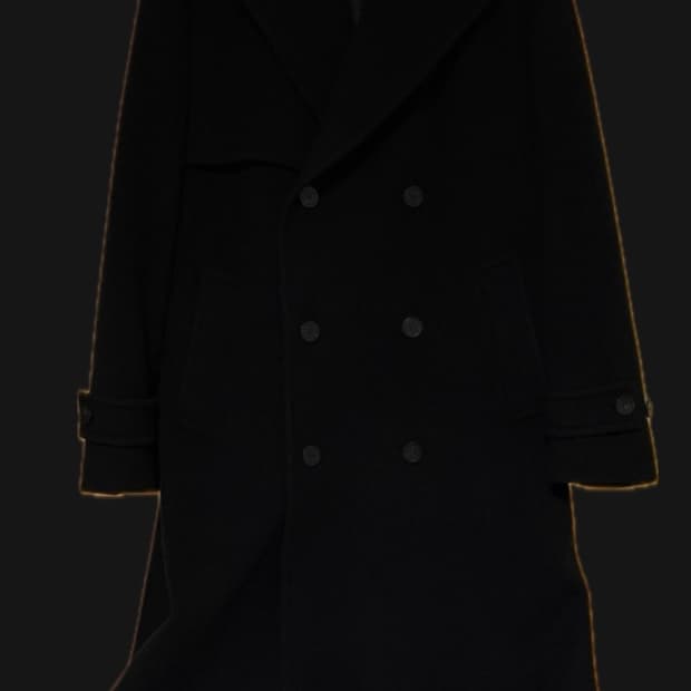 산드로옴므 블랙 더블 코트XL