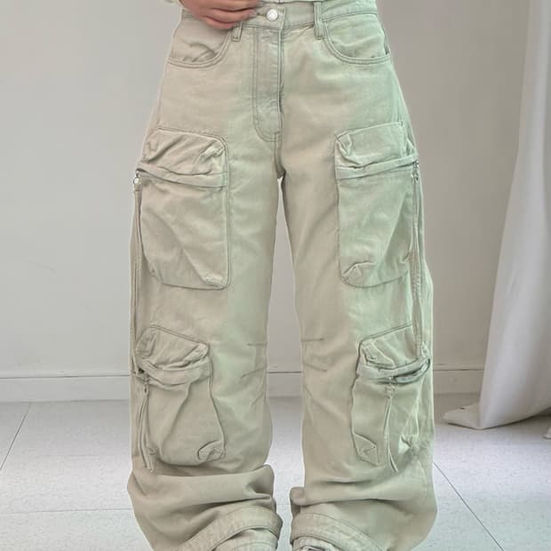 빈티지 아이스 멀티 카고팬츠