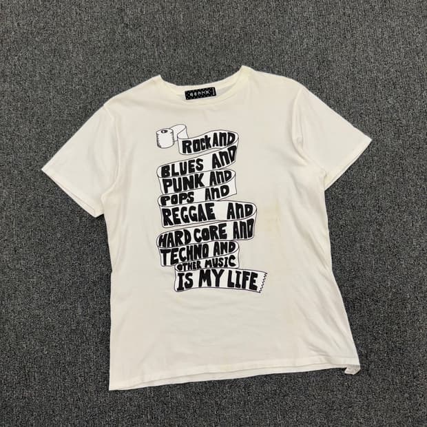 M)BEAMS 빈티지 ROCK AND BLUES 프린팅 여성 반팔