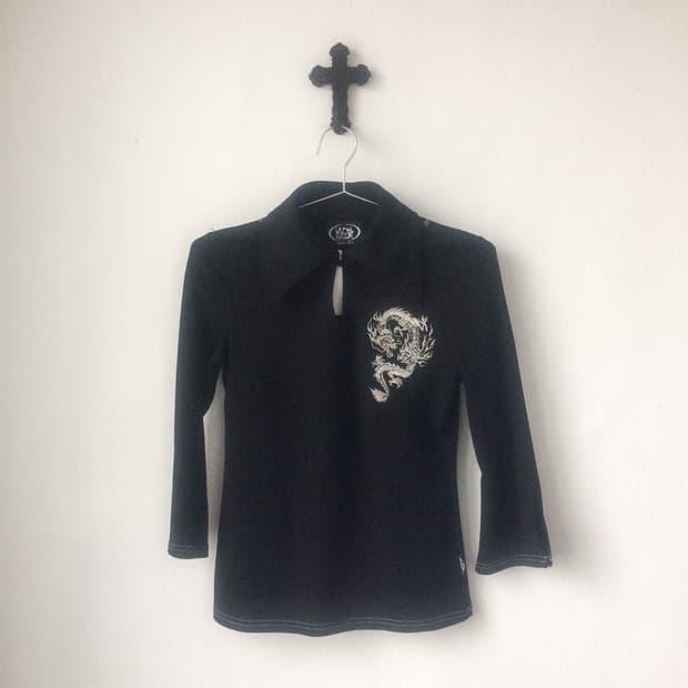 Ozz on dragon needle work shirt top