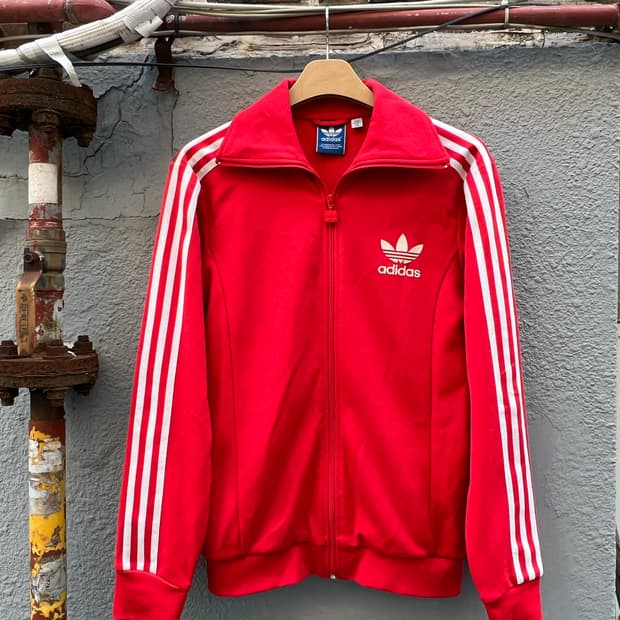 아디다스 빨간색 삼선 트랙 자켓