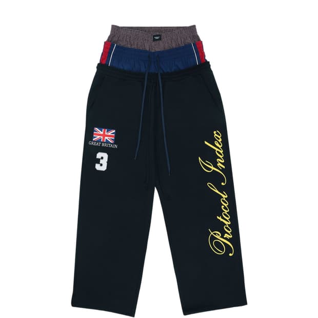 [3] 프로토콜 인덱스 3 레이어드 팬츠 블랙