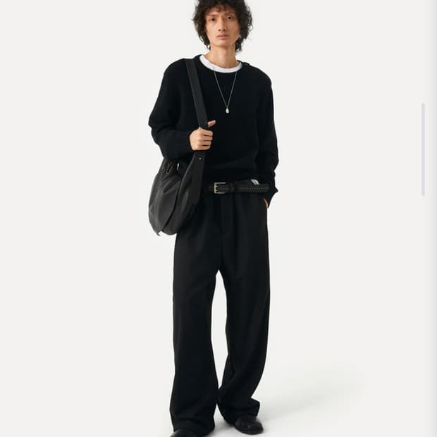 3) 라벨아카이브 선넷 이지 울 팬츠 블랙