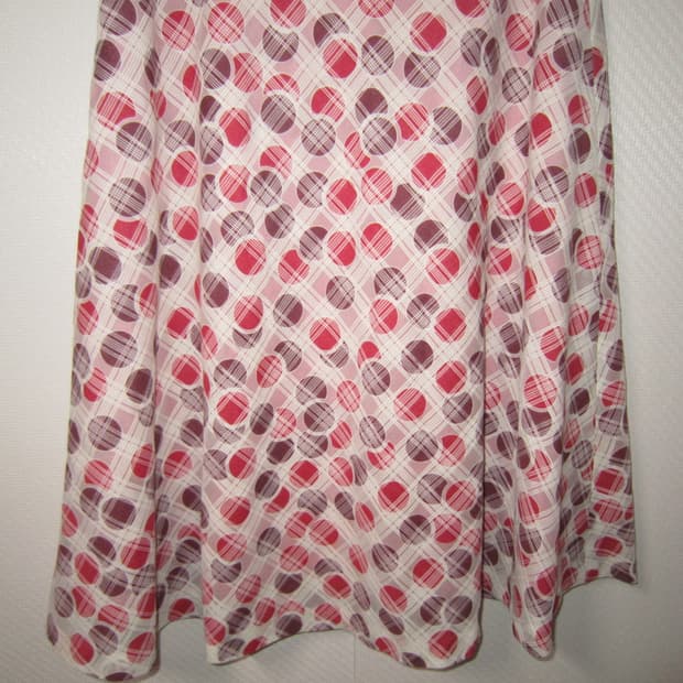 vintage dot check mid skirt