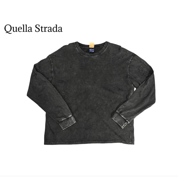 (105)Quella Strada 워싱 데미지 긴팔 티셔츠