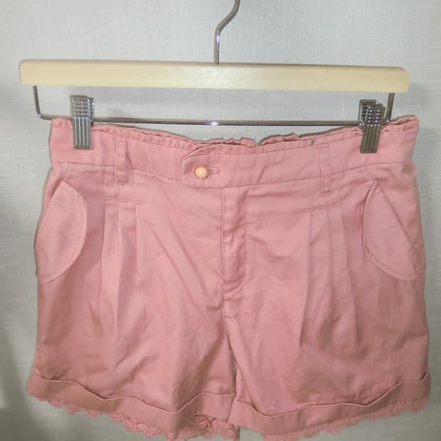 핑크 레이스 숏팬츠 빈티지 모리걸 하구미 러블리 히메갸루