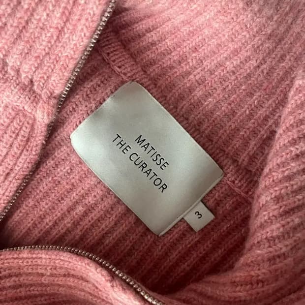 마티스 더 큐레이터 하프집업 니트 핑크 3사이즈