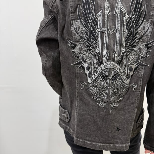 할리 데이비슨 백 로고 데님 트러커자켓