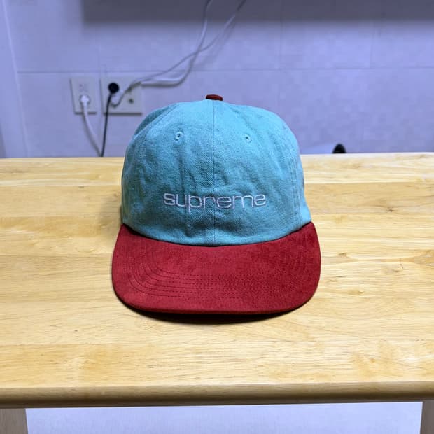 슈프림 18ss 데님 스웨이트 콤팩트 로고 6패널 캡 모자