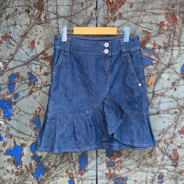 스포츠막스 프릴 데님 스커트