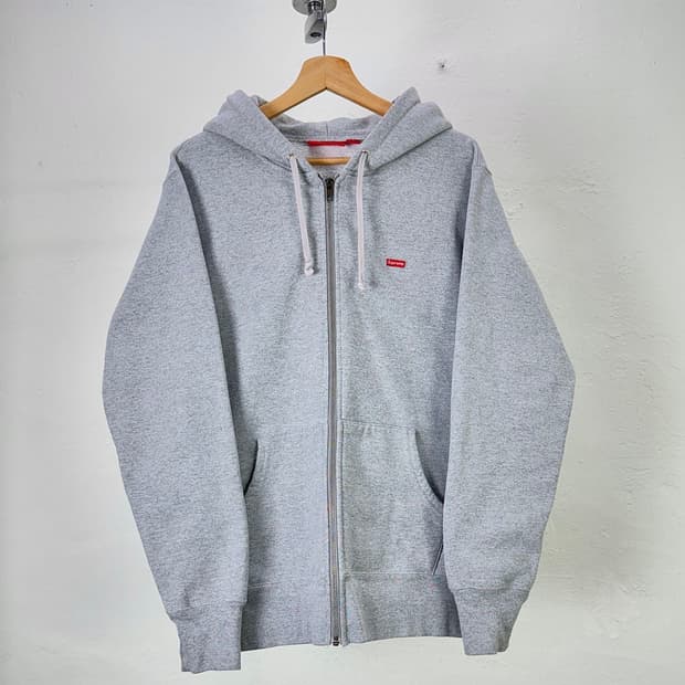 슈프림 25fw 그레이 스몰 박스 스웨트 셔츠 집업 자켓