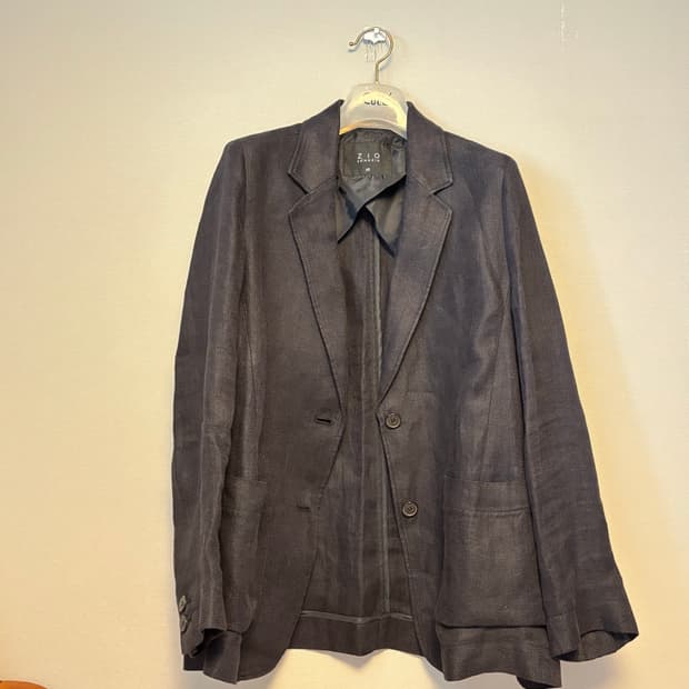 ziosongzio linen herringbone blazer