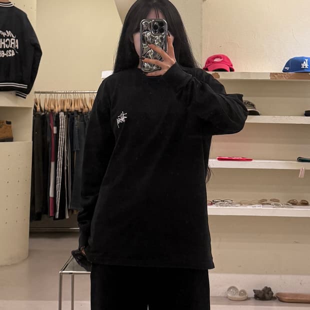 스투시 베이직 롱슬리브 블랙 U1489