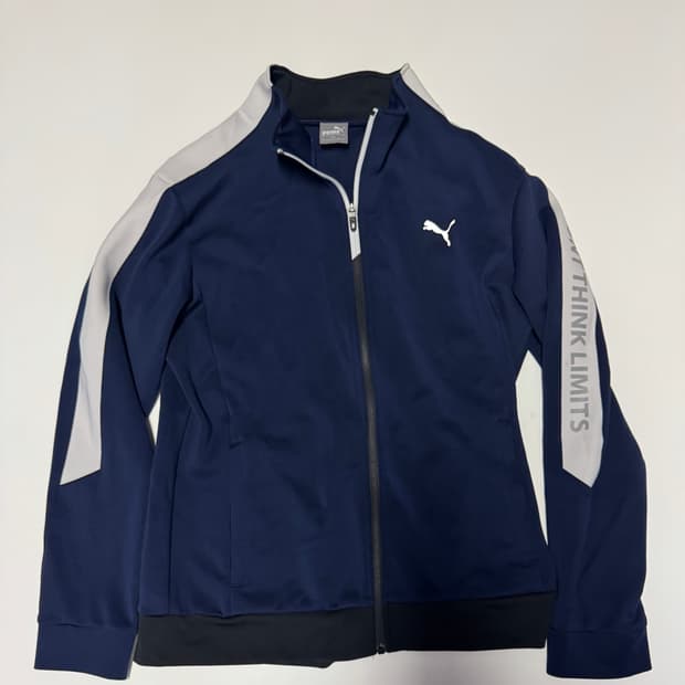 푸마 Puma 사이드 트랙 기능성 집업 져지 L 네이비