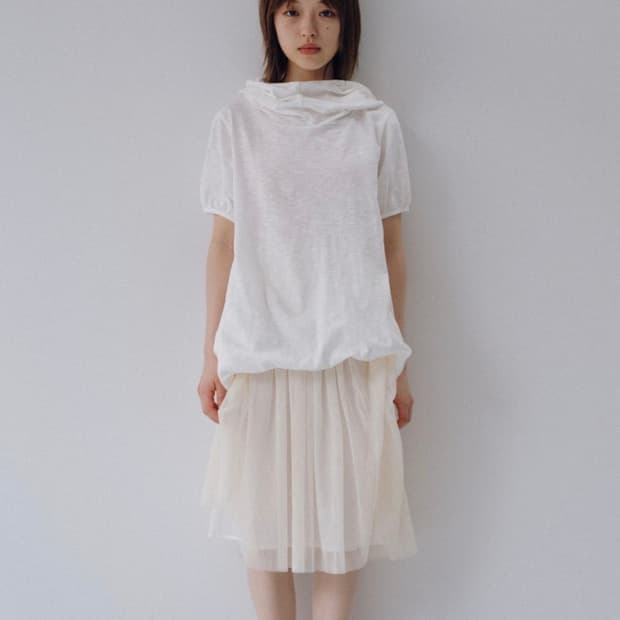 oheshio 오헤시오 cowl neck hooded tee