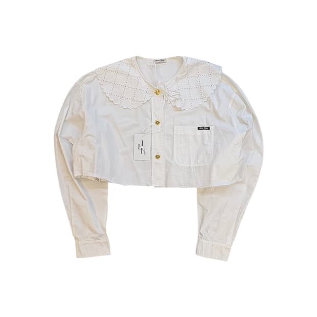 미우미우 크롭 코튼 셔츠