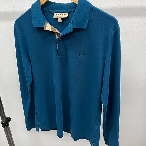95) 버버리 청록 긴팔 카라티 