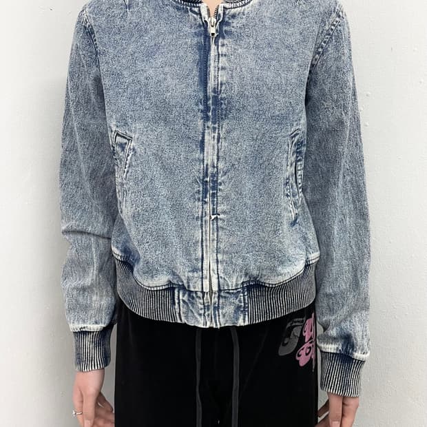 데님 워싱 블루종 자켓