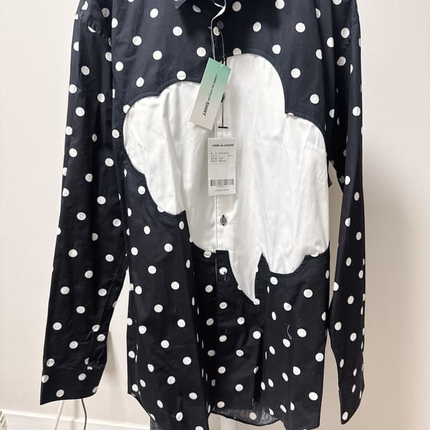 새상품 꼼데가르송 폴카 도트 셔츠 L