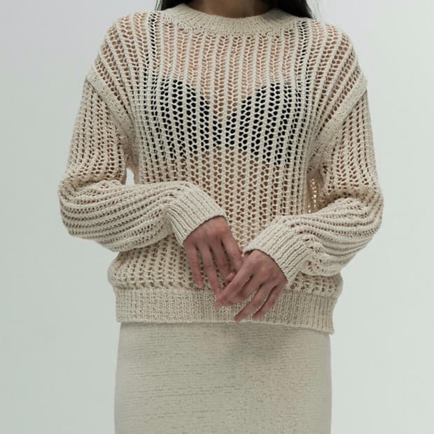 아모멘토 크로셰 풀오버 amomento crochet pullover