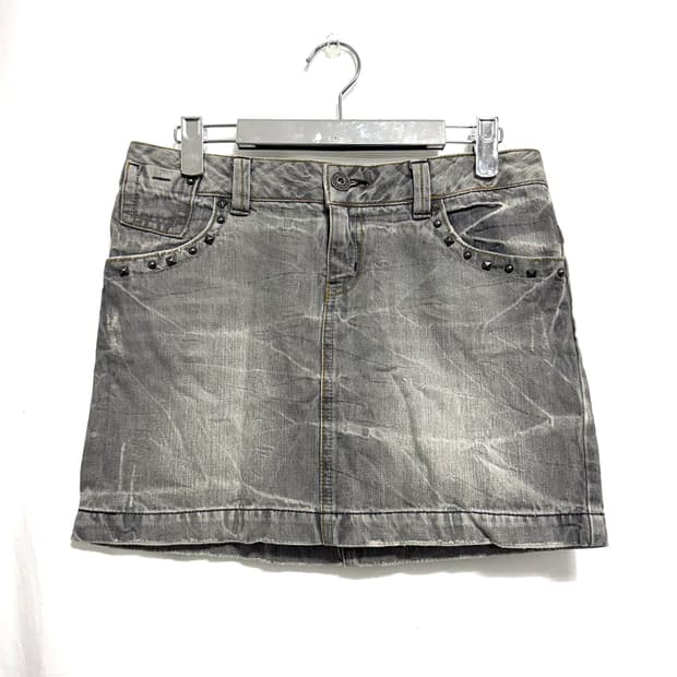 Light gray washed mini skirt