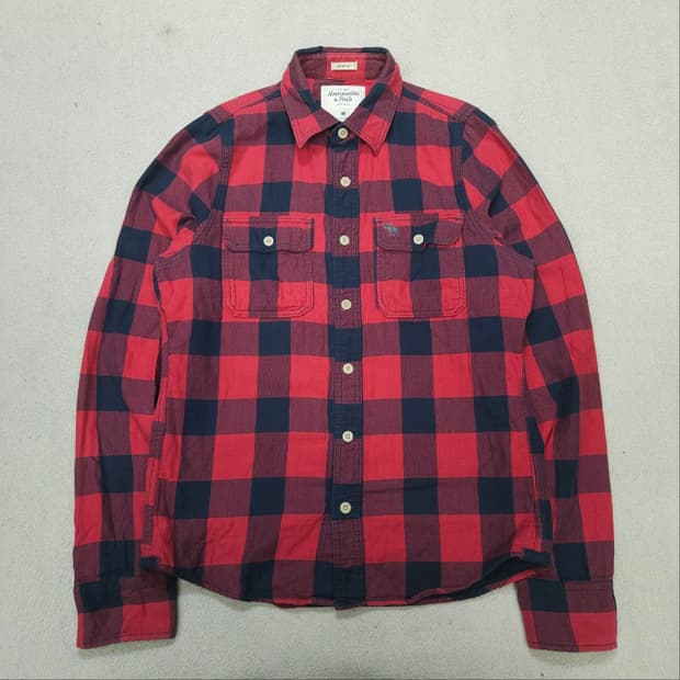 아베크롬비 체크 셔츠 M