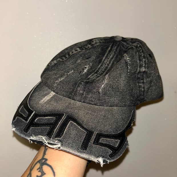 Damaged leather cap