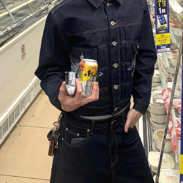 왓츠더유즈 네이비실 데님 자켓 M