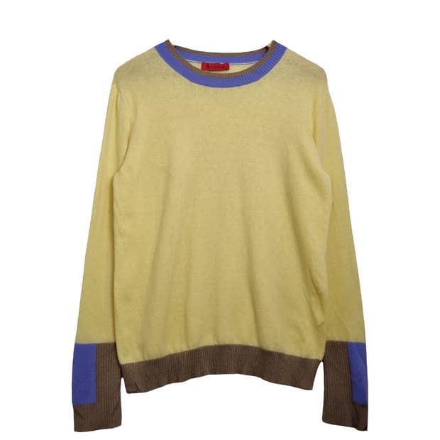 막스앤코 옐로우 울 니트 스웨터 