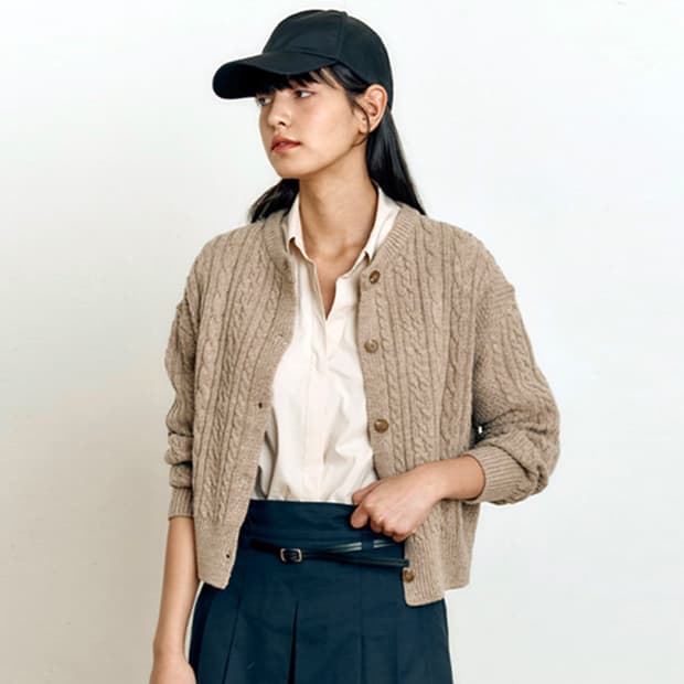 하시에(HACIE) 울 케이블 니트가디건 프리사이즈 새상품