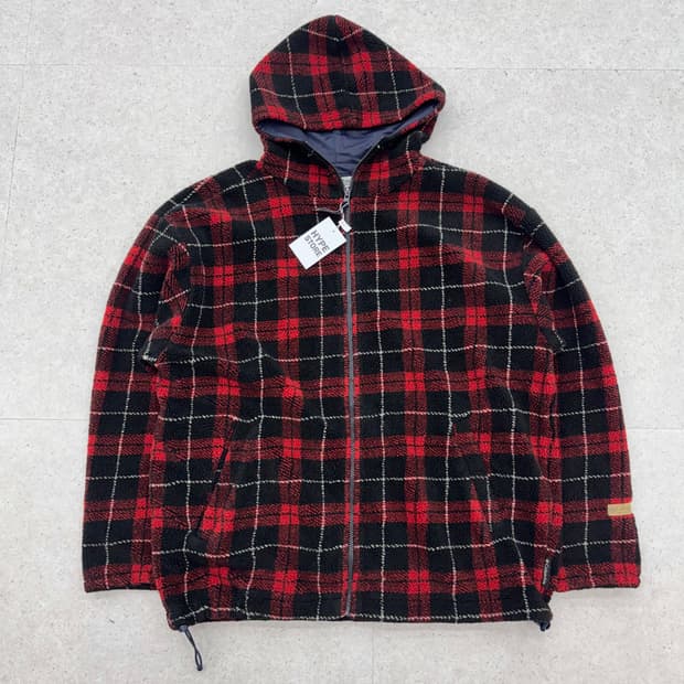 콜럼비아 뽀글이 체크 플리스 집업