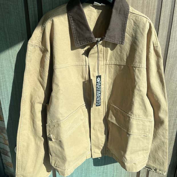 새상품(M)파르티멘토 빈티지 워시드 워크자켓 베이지