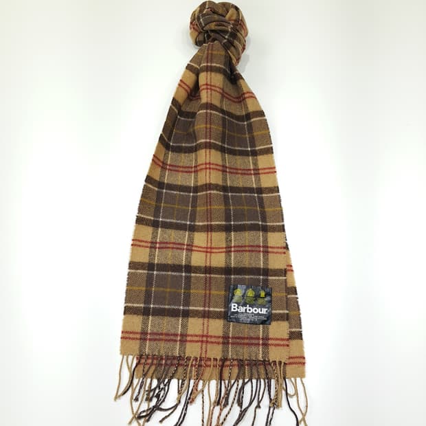 MX518 바버 90s 스코틀랜드판 램스울 베이지 머플러 목도리
